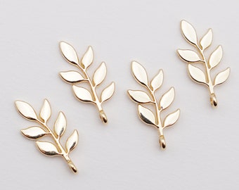 10Pcs Enamel Alloy Leaf Leaves Charms Metal Pendants For Craft Jewelry Findings 
