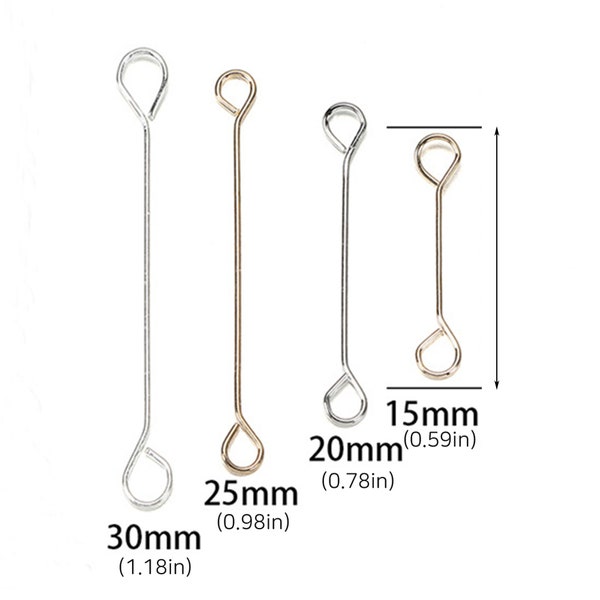 30pcs Double Sided Eye Pin, Earrings Ear Connecting, earring rod, Earring parts, Jewelry Supplies, Earring Making [F05]