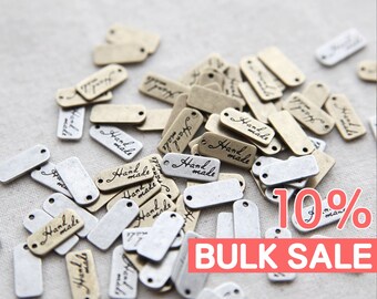 100pcs 10% Bulk Sale Metal Handmade Label Tag Charm, Metal labels Charms, bracelet Jewelry Craft Charm [C69]