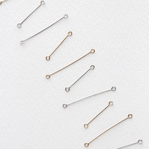 30pcs/100pcs Double Sided Eye Pin, Earrings Ear Connecting, earring rod, Earring parts, Jewelry Supplies, Earring Making [F01]