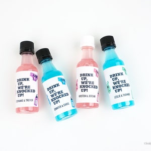 Funny Pregnancy Announcement Mini Liquor Bottle Labels - Set of 12