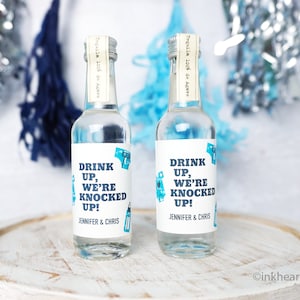 It&#39;s A Boy Pregnancy Announcement Mini Liquor Bottle Labels (Set of 12)