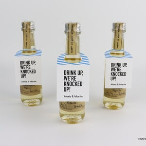 Funny Pregnancy Announcement Mini Liquor Bottle Favor Tags (Set of 12)