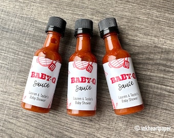 BabyQ Sauce Bottle Favors: Personalized Mini Bottles DIY Kit (12 Empty Bottles)