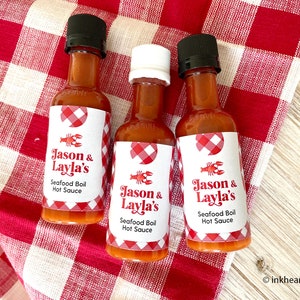 Seafood Boil Party Favors, Lobster Crab Crawfish Boil Party Decorations, Personalized Mini Liquor Bottles, EMPTY DIY Kit 12 bottles