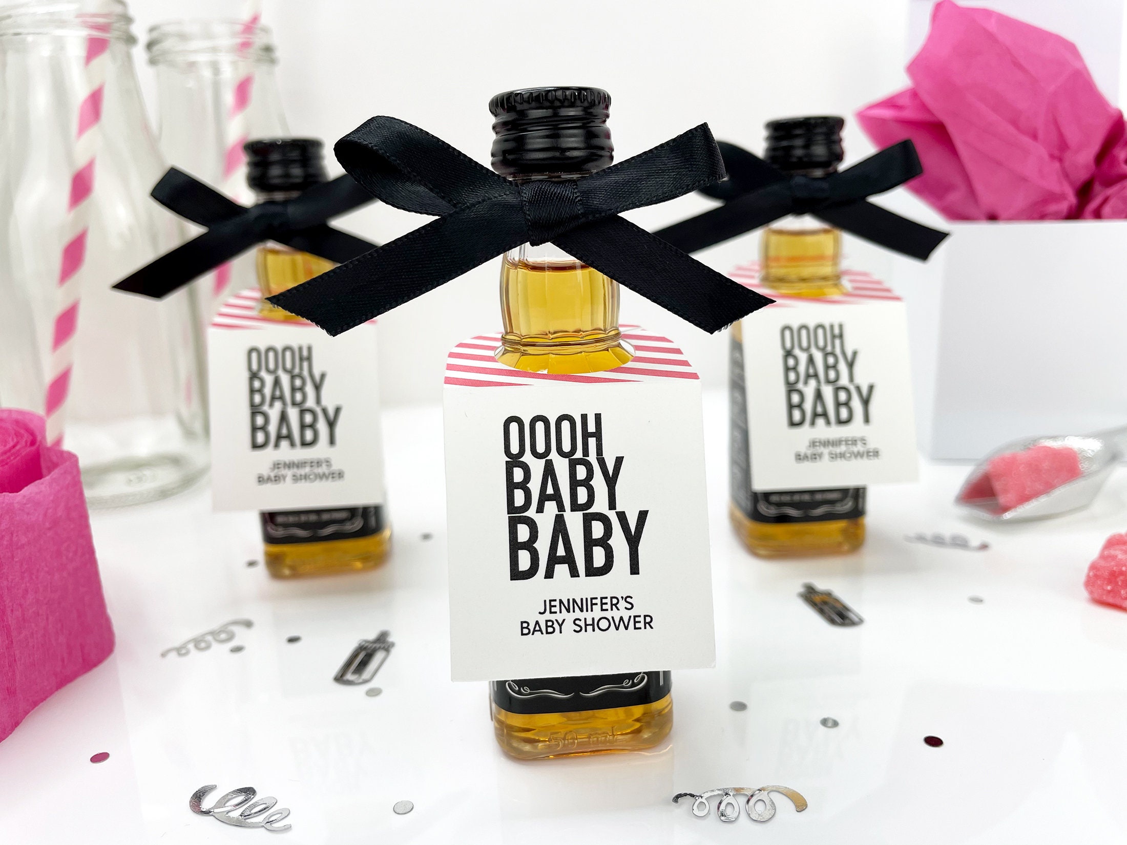 Oooh Baby Baby Mini Bottle Tags Personalized Baby Shower - Etsy Norway