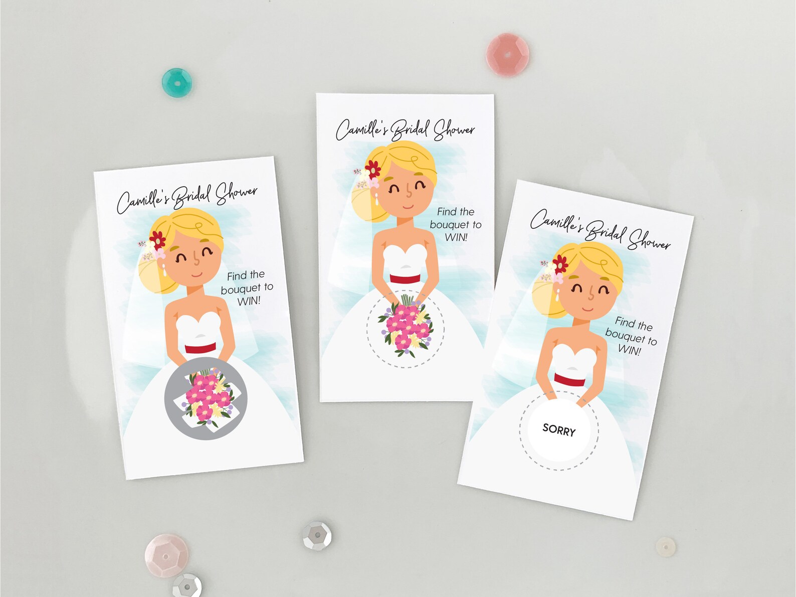 Find the Bouquet Scratch Off Cards Bridal Shower Game Bridal Etsy