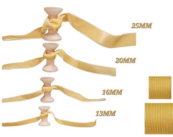 Cinta de terciopelo de oro miel calidad premium 13 mm 16 mm 20 mm 25 mm