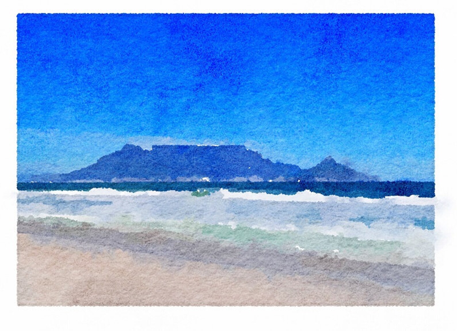 Table Mountain Art. Cape Town Art. Landscape. South Afican Etsy