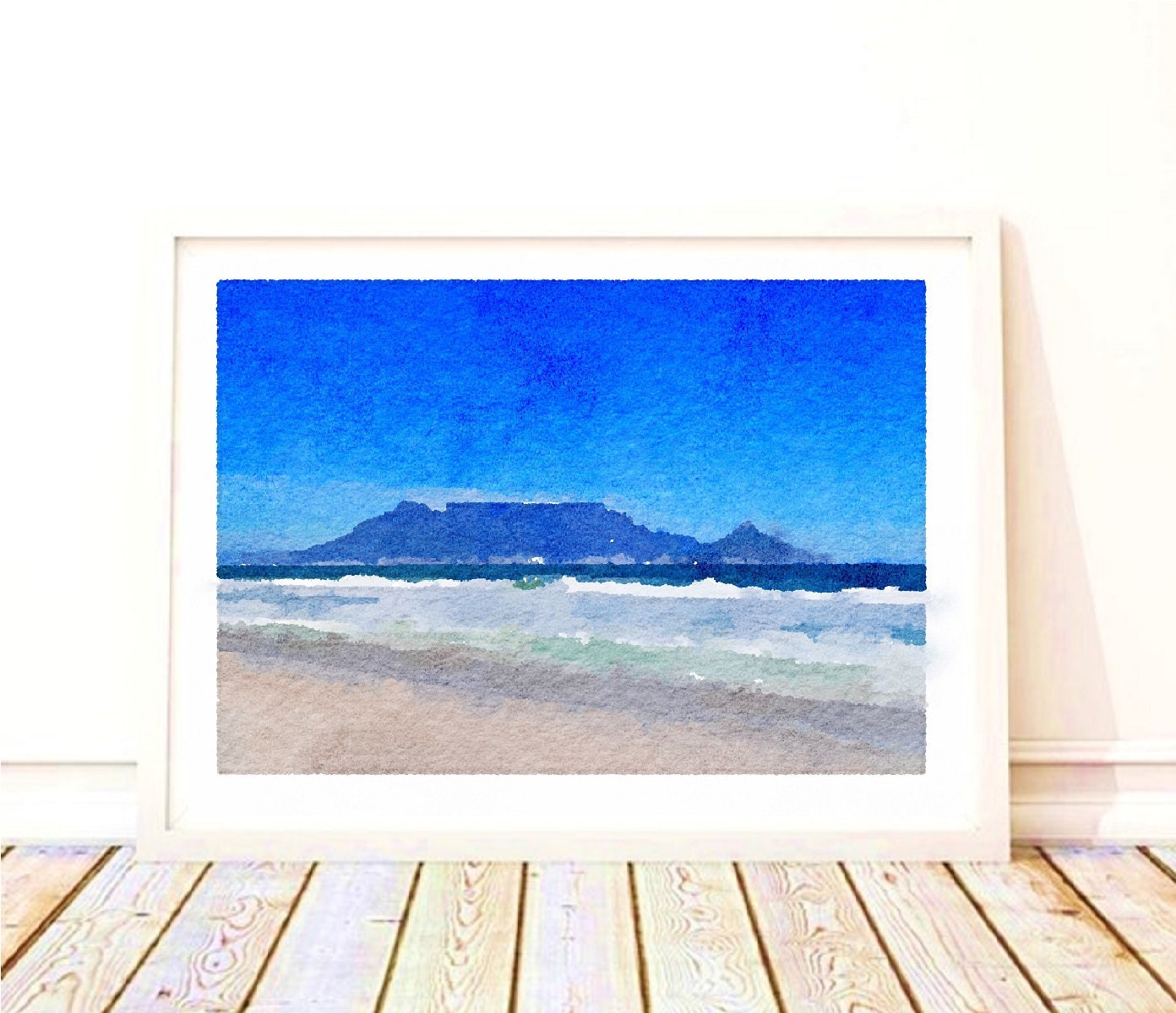 Table Mountain Art Print. Cape Town Art. Landscape. Original Etsy UK