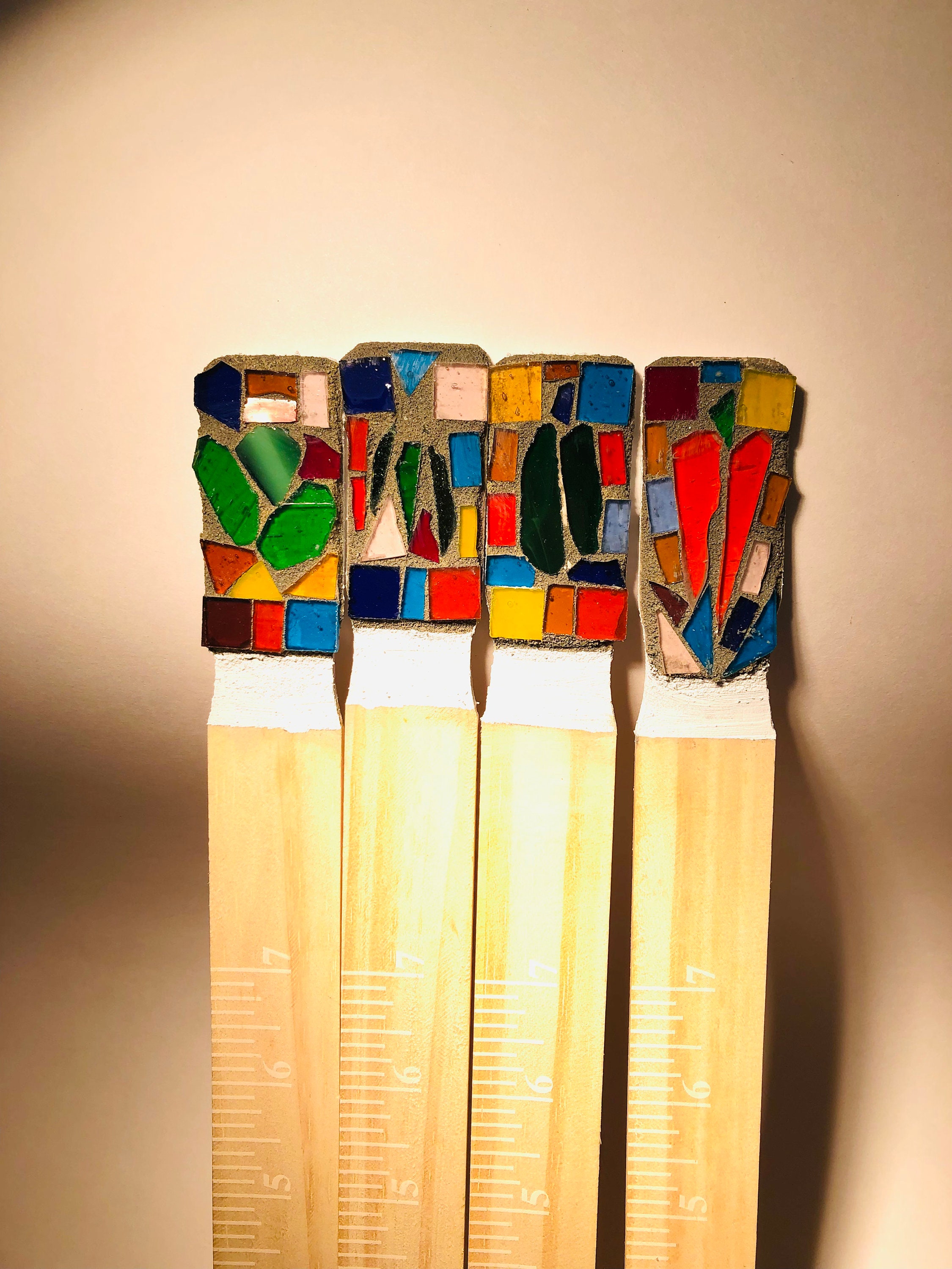 Mosaic paint stick garden stakes Etsy