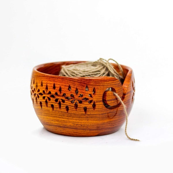 Wooden Yarn Bowl Etsy