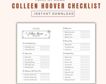 Colleen Hoover Reading Checklist: Printable Book List (PDF)