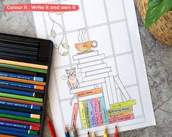 Illustrated Reading Tracker Printable, Book Log (Digital Download)