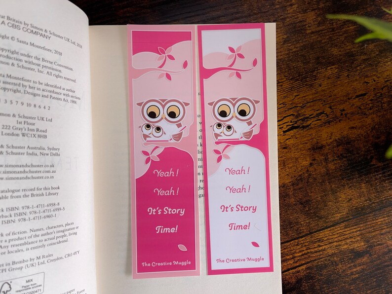 Cute Owl Design Bookmark Printable Bookmark Digital Download Etsy