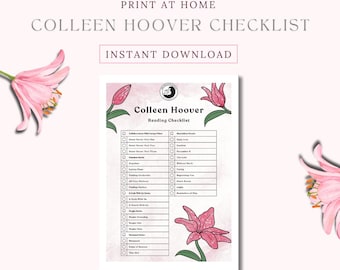 Colleen Hoover Book Checklist: Lily Floral Theme (PDF Download)