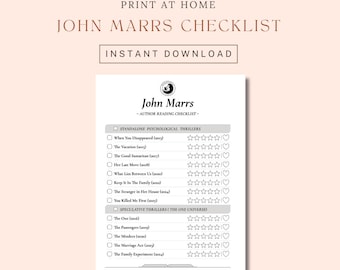 John Marrs Reading Checklist: Printable Book List (PDF)