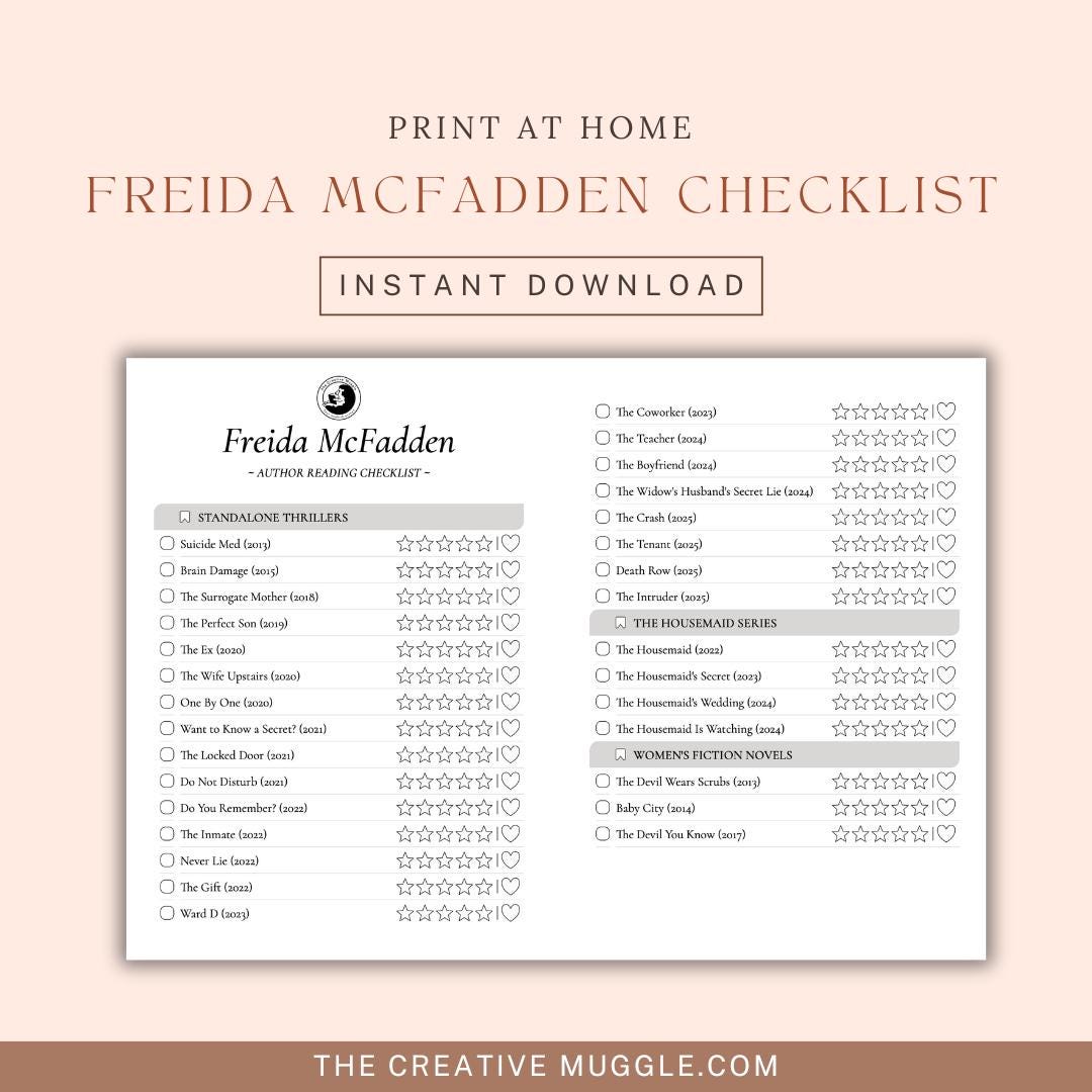 Freida Mcfadden Books Reading Checklist 2025 Full List of Freida