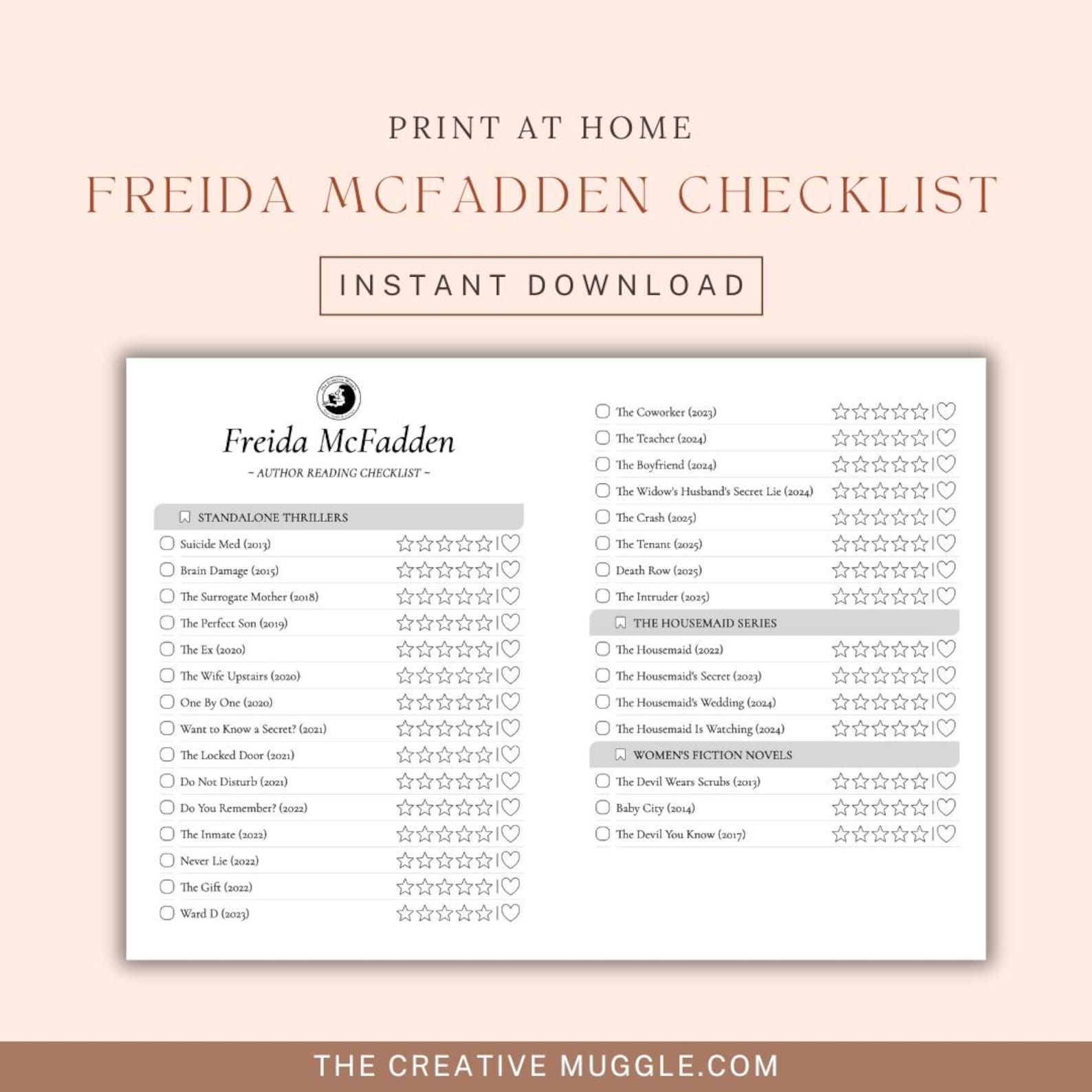 Freida Mcfadden Books Reading Checklist 2025 , Full List of Freida ...