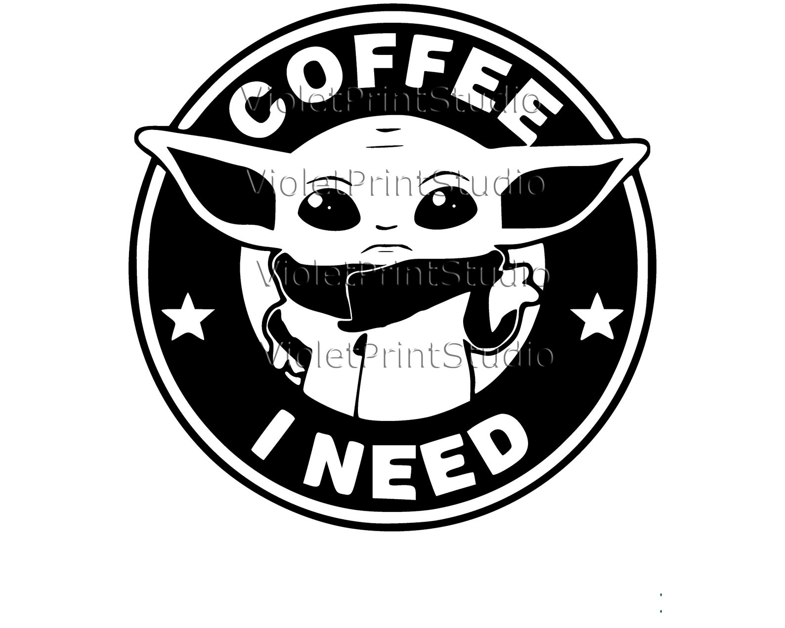 Baby Yoda Coffee Svgbaby Yoda Coffee I Need Svgstar Wars Etsy