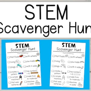 STEM Scavenger Hunt for Kids: Printable Treasure Hunt (digital Download ...