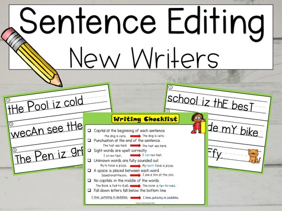 writing editing kindergarten worksheets learn to write etsy