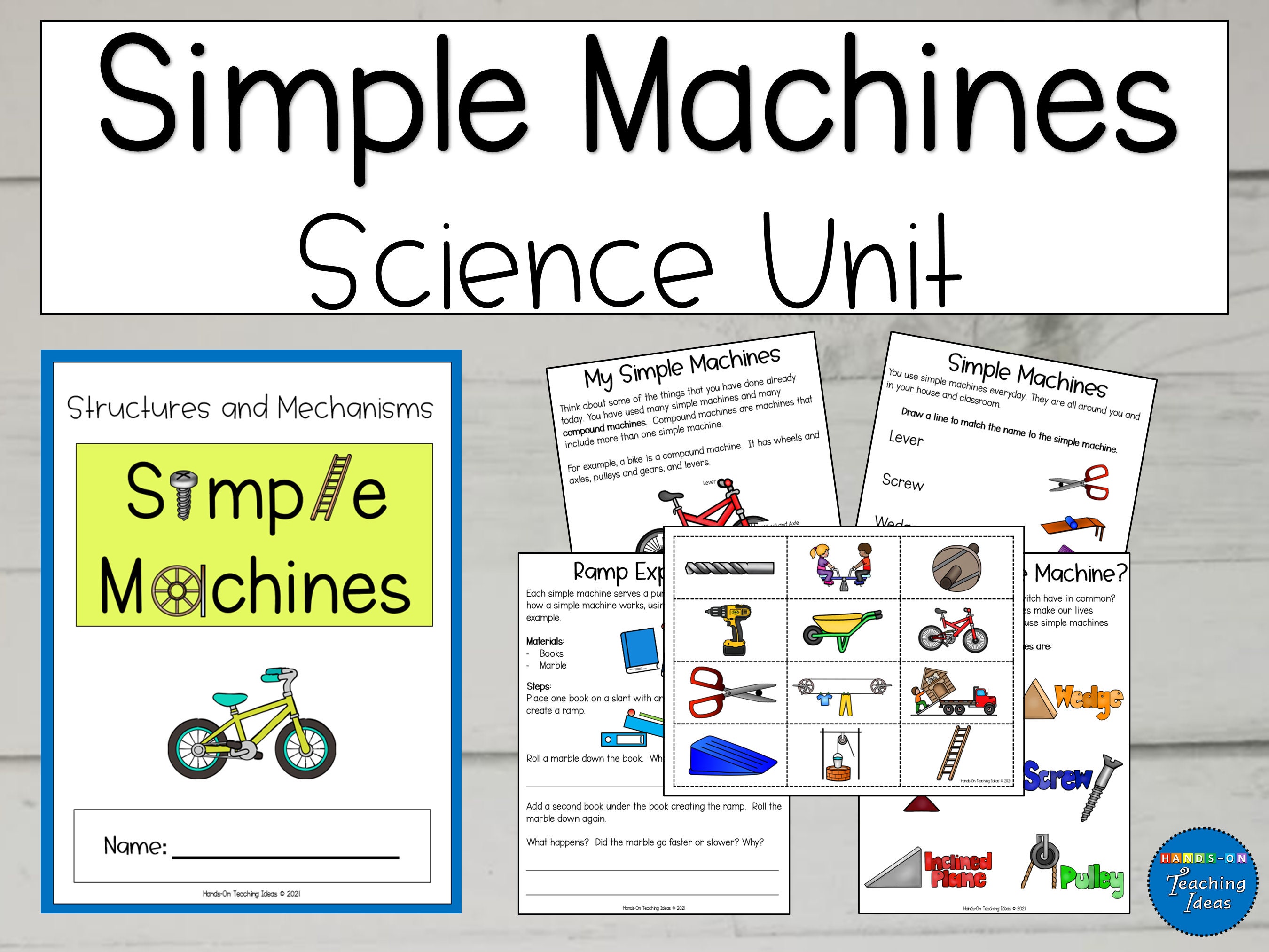 simple machines science science worksheets printable etsy israel