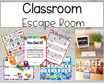 Printable Classroom Escape Room: School Puzzle Game (Digital Download)