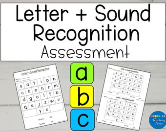 Letter Recognition & Phonics Assessment: Kindergarten Reading (Digital Download)