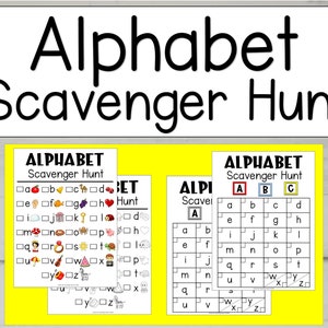 Scavenger Hunt Alphabet, Alphabet Scavenger Hunt, Treasure Hunt for Kids, Letters Scavenger Hunt, Alphabet Games, DIGITAL DOWNLOAD