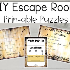 Printable Escape Room, Escape Room, Escape Game, Puzzles, DIY Escape Room for Kids, Partial Escape Room Starter Kit DITITAL DOWNLOAD