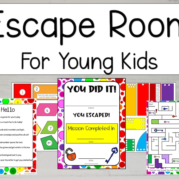 Escape Room for Kids, Printable Escape Room, Escape Room Kit, Escape Room for Young Kids, DIGITAL DOWNLOAD