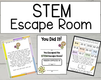 STEM Escape Room Game: DIY Printable Activity (Digital Download)