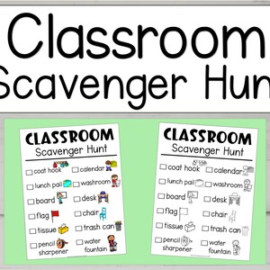 Scavenger Hunt Classroom, Classroom Scavenger Hunt, Treasure Hunt for Kids, School Scavenger Hunt, DIGITAL DOWNLOAD