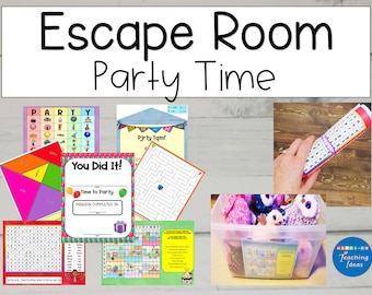 Party Time Escape Room: Printable Kids Birthday Games (Digital Download)