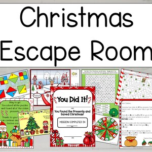 Christmas Escape Room: Printable Xmas Puzzles for Kids (Digital Download)