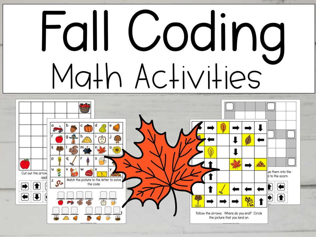 Fall Math Coding Activities for Kindergarten (digital Download) - Etsy