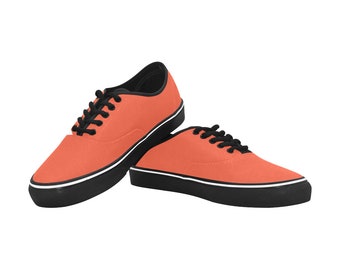 Men's Solid Blaze Orange Custom Classic Sneakers (Big and Regular Size)