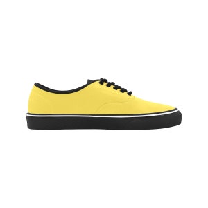 Men's Lemon Yellow Custom Canvas Classic Sneakers Christmas gift for men, women and children image 3