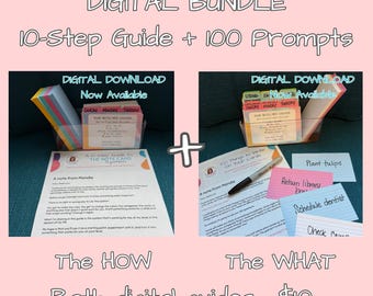 Complete Note Card System Digital Bundle | 10-Step Guide + 100 Prompts | Planner & Organization
