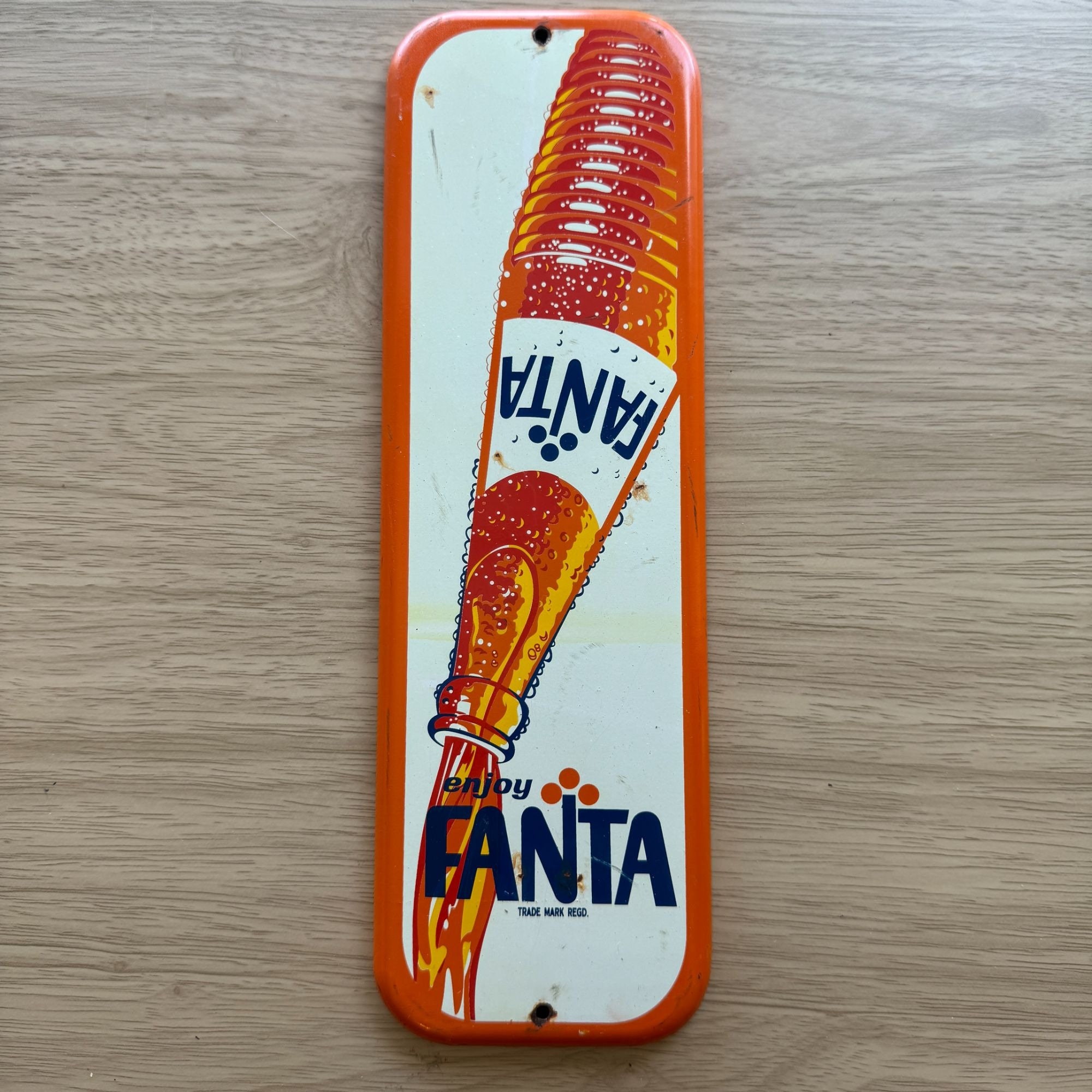 Vintage c.1960 Coca Cola Fishtail Soda Pop Gas Station Metal