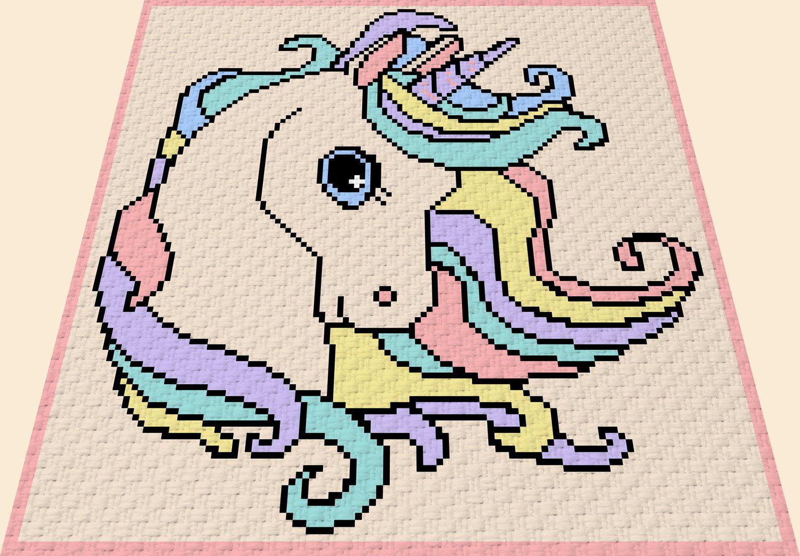 Unicorn C2C pattern / Baby Blanket crochet pattern/ C2C Graph Etsy