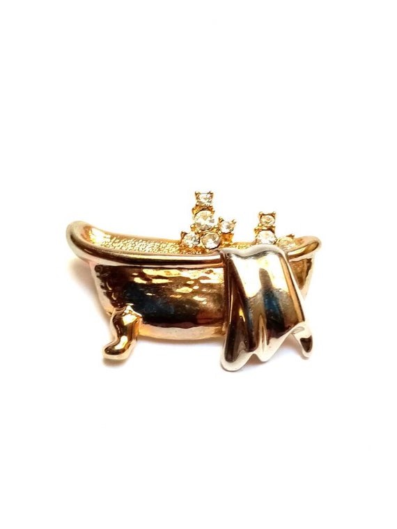 Vintage Bubble Bath brooch ,Piscitelli Bathtub br… - image 5