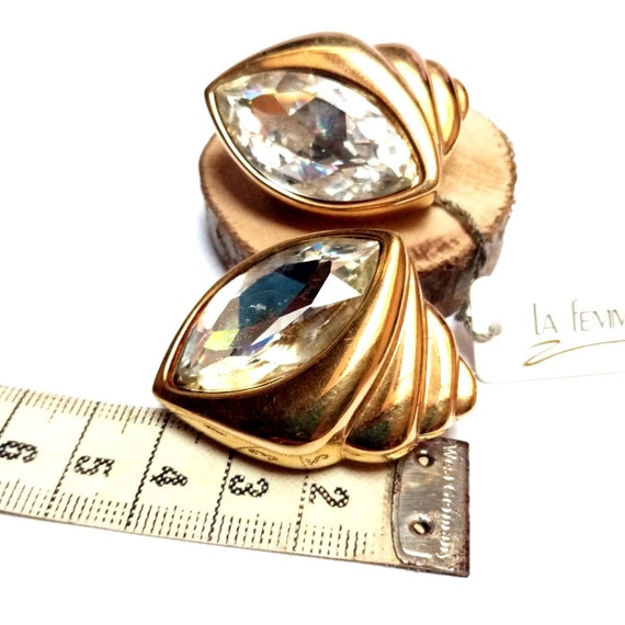 Chunky Golden Seashell Earrings, LAFemme vintage … - image 8