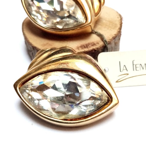 Chunky Golden Seashell Earrings, LAFemme vintage … - image 5