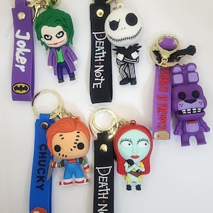Halloween inspired keychains villans and heros