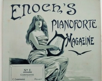 Enoch's Pianoforte Magazine No 1 (année 1897) avec des partitions pour piano pour différentes pièces de divers compositeurs.