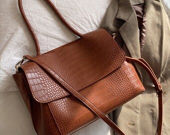 brown croc bolsauette bolsa