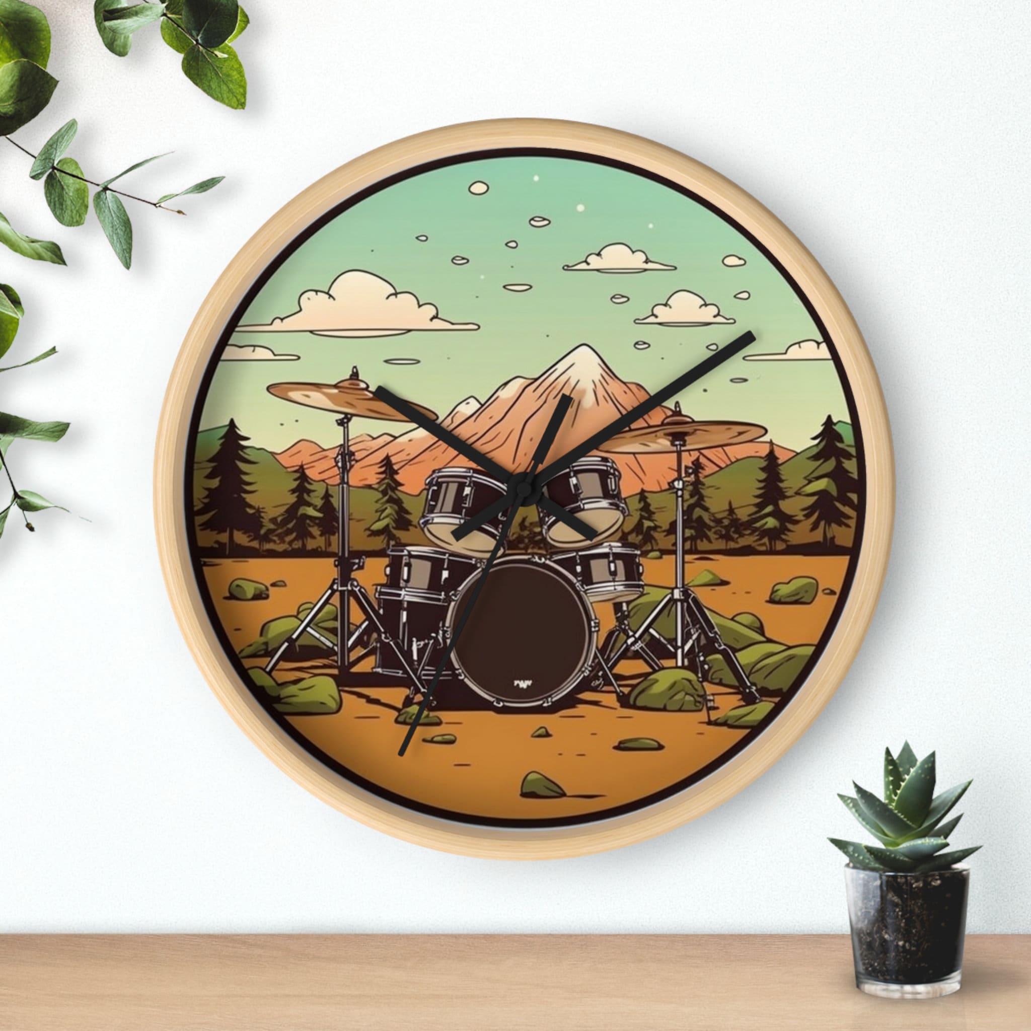 Japanese Art Drum Set Wall Clock Drummer Clock Drummers Clock Japanese