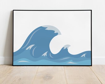 Beach waves, Boys room decor, Girls room decor, Kids room decor, Printable art, Home decor, INSTANT DIGITAL DOWNLOAD